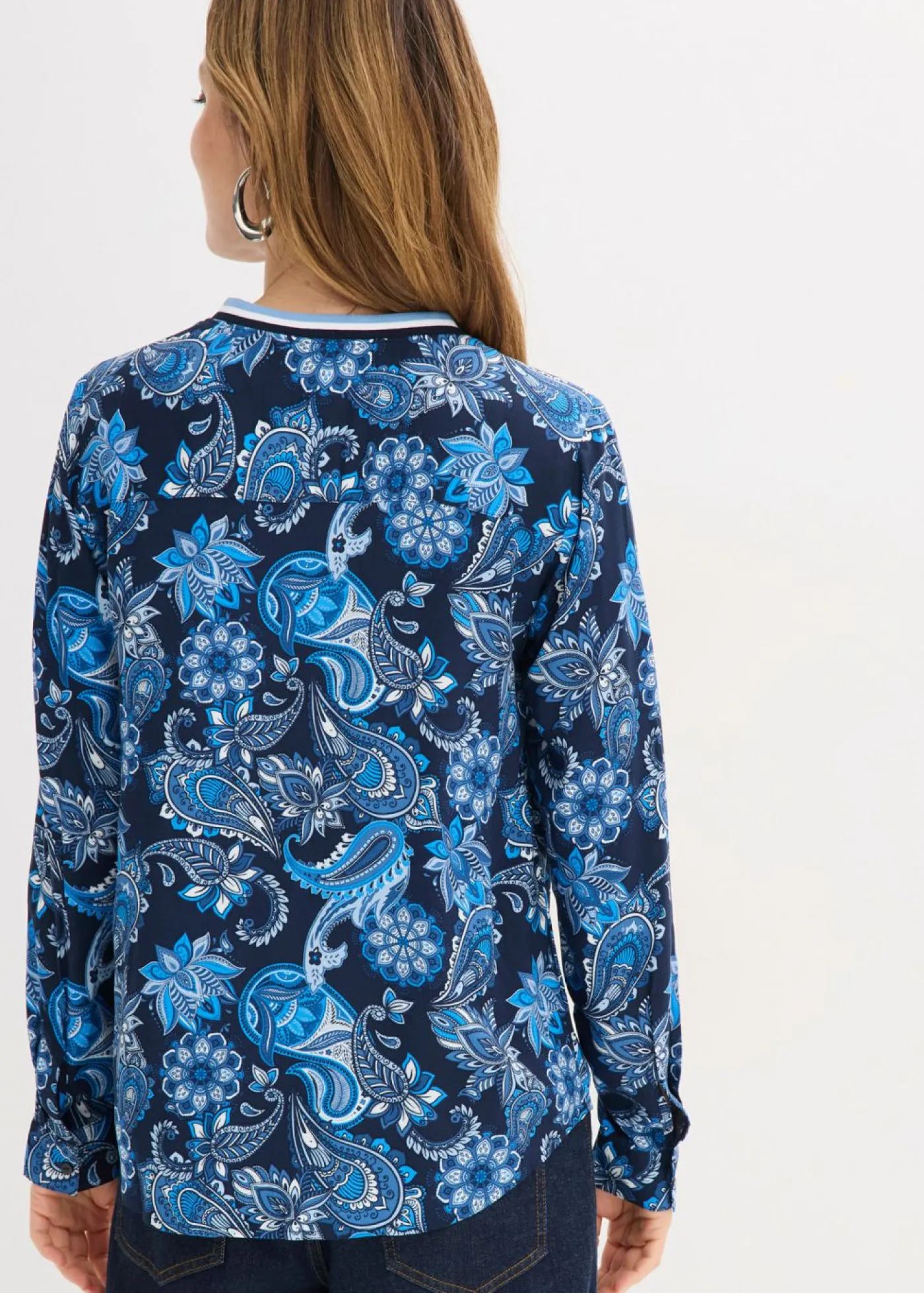 Blusa tipo túnica de viscosa fluida Mujer Camisas Y Blusas