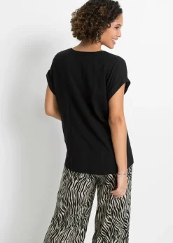 New Blusa tipo túnica de viscosa pura Mujer Camisas Y Blusas