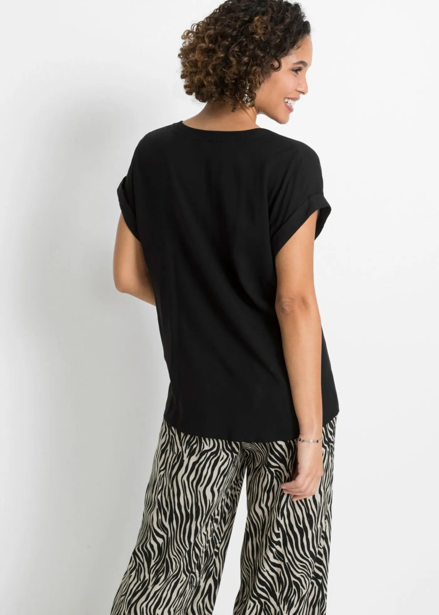 New Blusa tipo túnica de viscosa pura Mujer Camisas Y Blusas