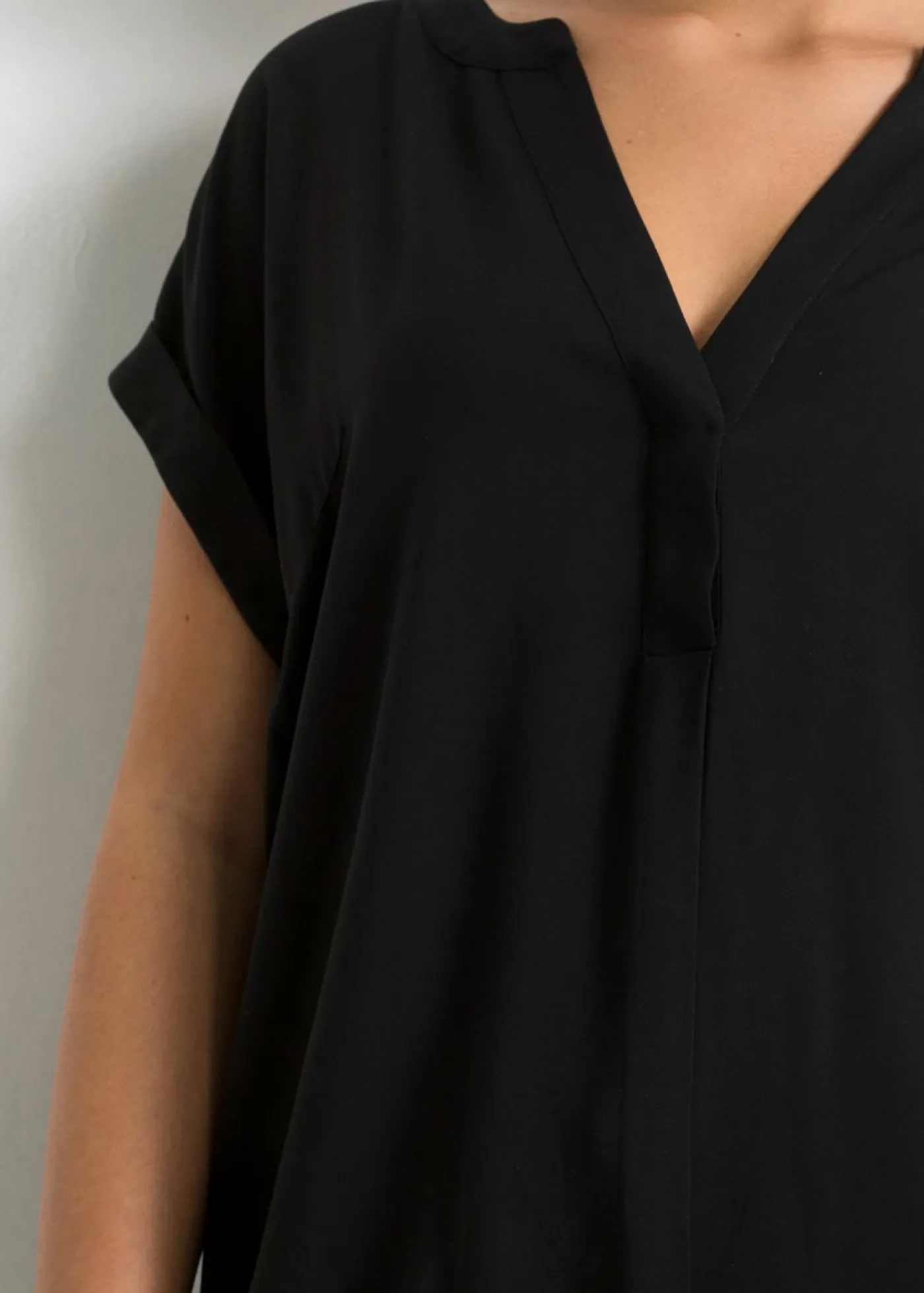 New Blusa tipo túnica de viscosa pura Mujer Camisas Y Blusas