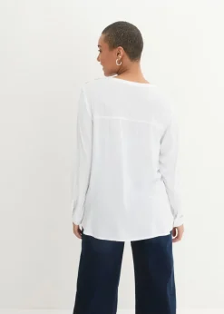 Best Blusa tipo túnica de viscosa suave Mujer Camisas Y Blusas
