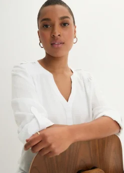Best Blusa tipo túnica de viscosa suave Mujer Camisas Y Blusas