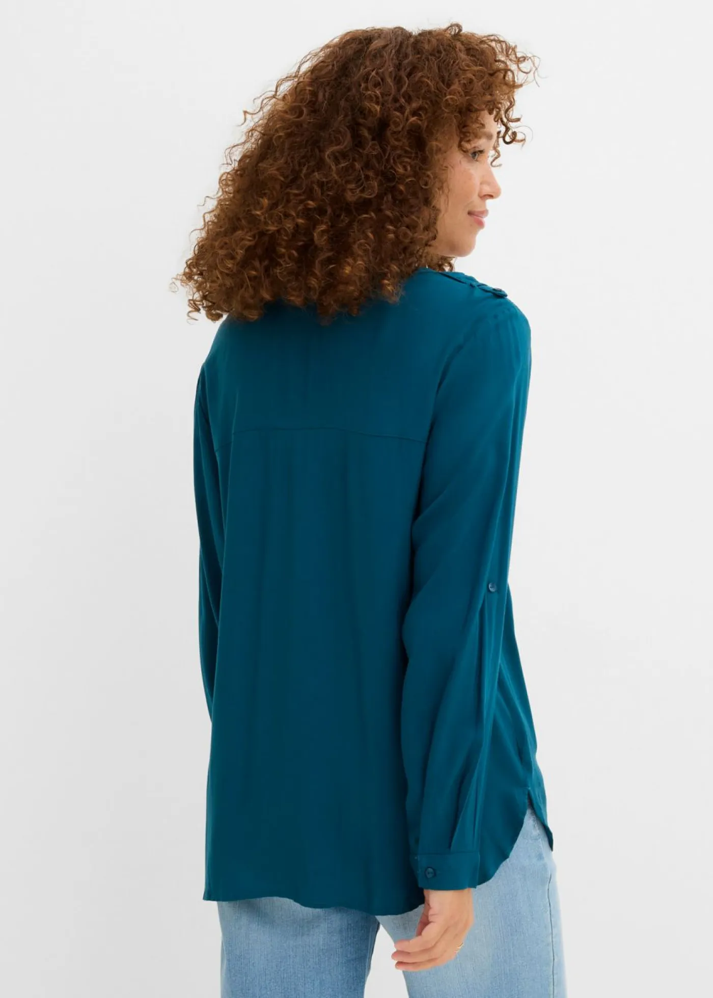 New Blusa tipo túnica de viscosa suave Mujer Camisas Y Blusas