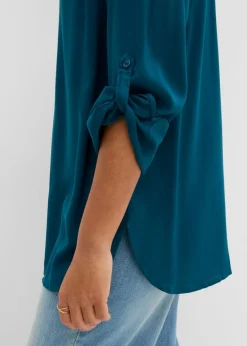 New Blusa tipo túnica de viscosa suave Mujer Camisas Y Blusas
