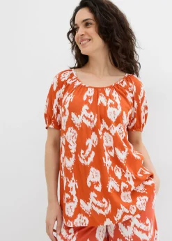Online Blusa tipo túnica de viscosa arrugada Mujer Conjuntos De Ropa|Camisas Y Blusas