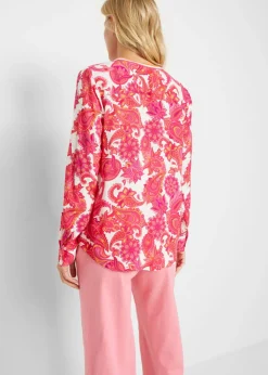 Hot Blusa tipo túnica de viscosa fluida Mujer Camisas Y Blusas