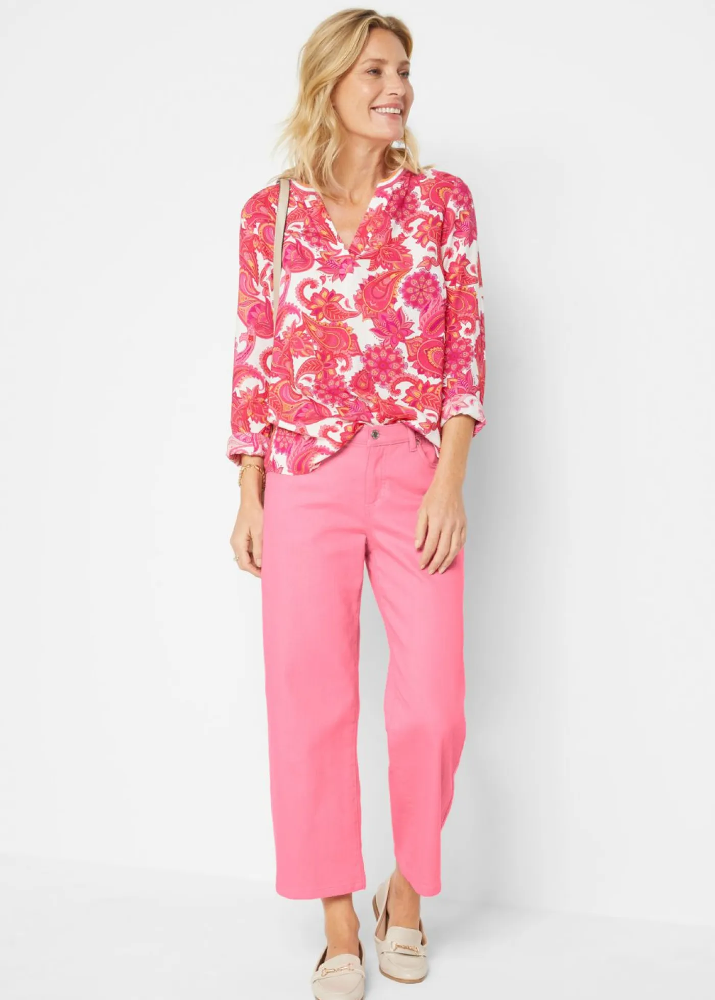 Hot Blusa tipo túnica de viscosa fluida Mujer Camisas Y Blusas