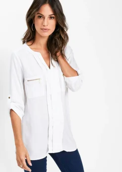 Discount Blusa tipo túnica de viscosa fluida Mujer Camisas Y Blusas