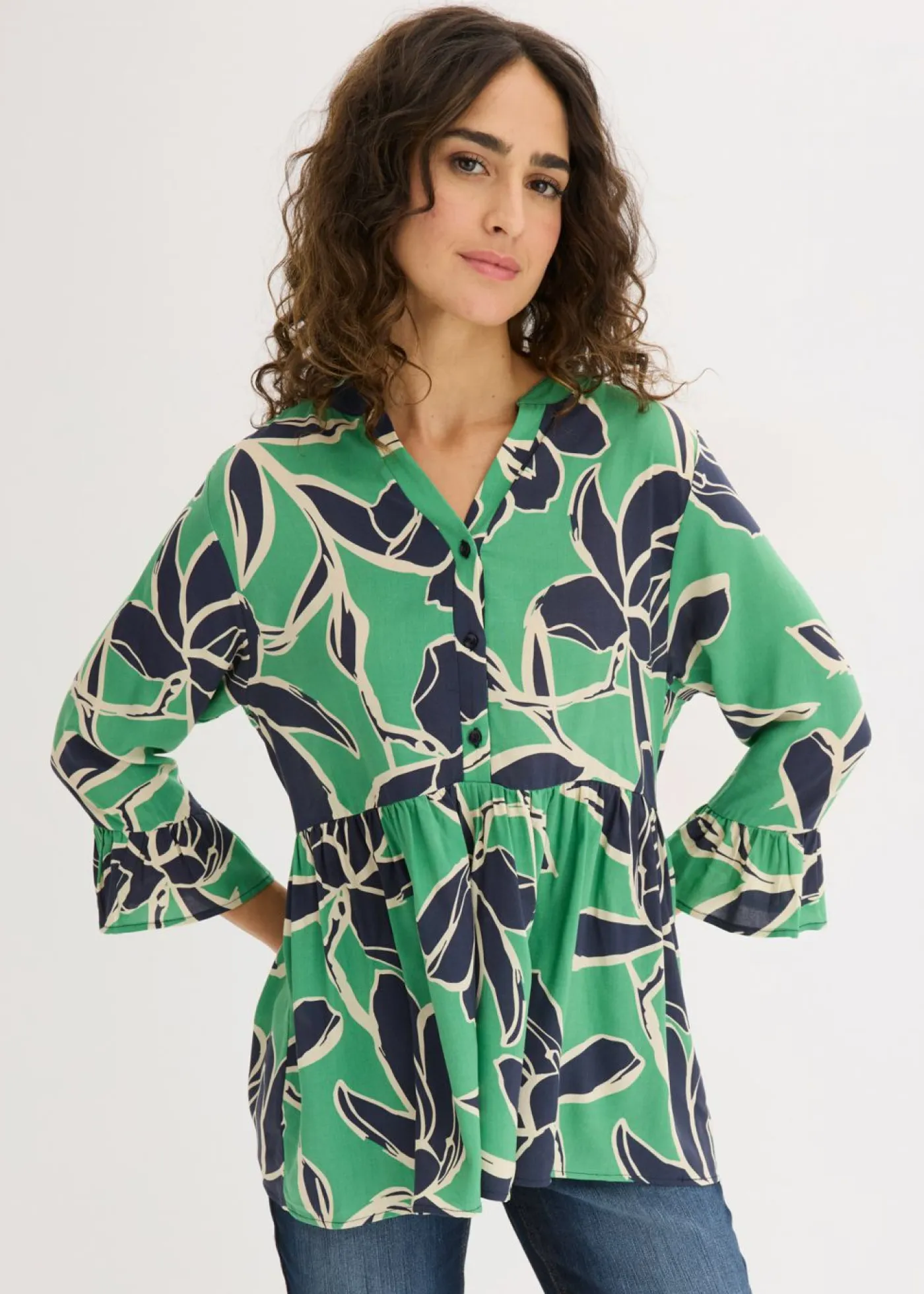 Outlet Blusa tipo túnica de viscosa fluida Mujer Camisas Y Blusas