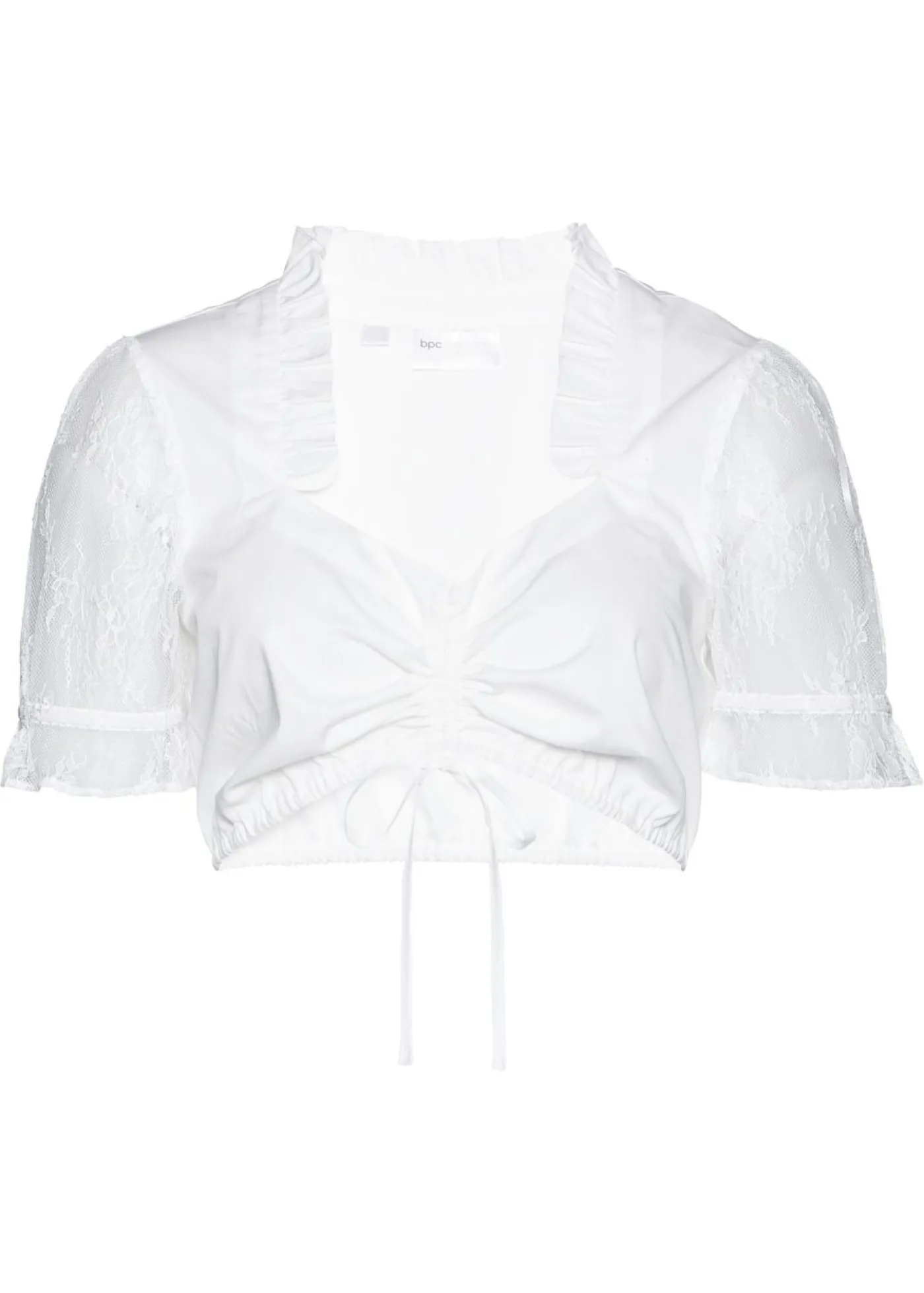 Online Blusa tirolesa con mangas de encaje Mujer Camisas Y Blusas