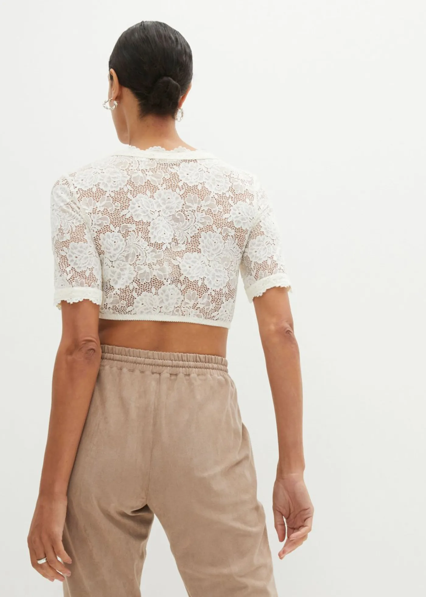 Sale Blusa tirolesa de encaje con botones Mujer Camisas Y Blusas