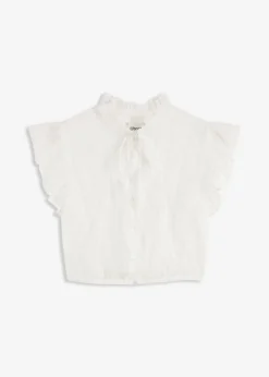Clearance Blusa tirolesa de tul delicado con estampado de lunares Mujer Camisas Y Blusas