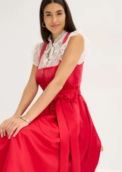 Clearance Blusa tirolesa de tul delicado con estampado de lunares Mujer Camisas Y Blusas