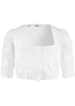 Blusa tradicional con manga de encaje Mujer Camisas Y Blusas