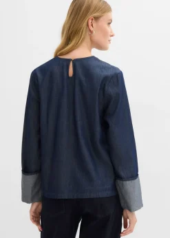 Sale Blusa vaquera con mangas anchas Mujer Camisas Y Blusas
