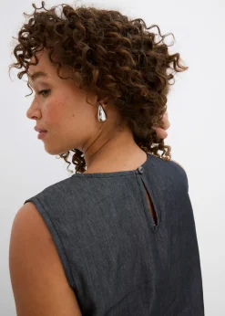 New Blusa vaquera de algodón orgánico Mujer Camisas Y Blusas|Camisetas