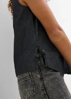 New Blusa vaquera de algodón orgánico Mujer Camisas Y Blusas|Camisetas