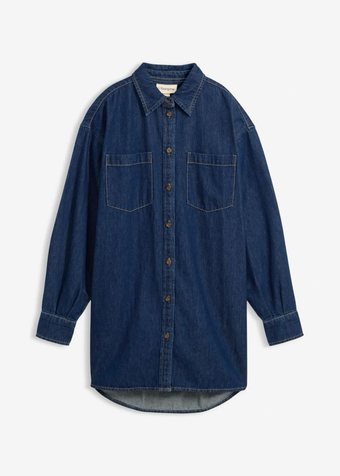 Online Blusa vaquera de tejido vaquero grueso de algodón puro con corte holgado Mujer Camisas Y Blusas