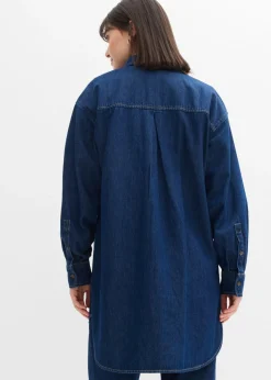 Online Blusa vaquera de tejido vaquero grueso de algodón puro con corte holgado Mujer Camisas Y Blusas