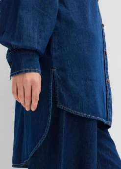Online Blusa vaquera de tejido vaquero grueso de algodón puro con corte holgado Mujer Camisas Y Blusas