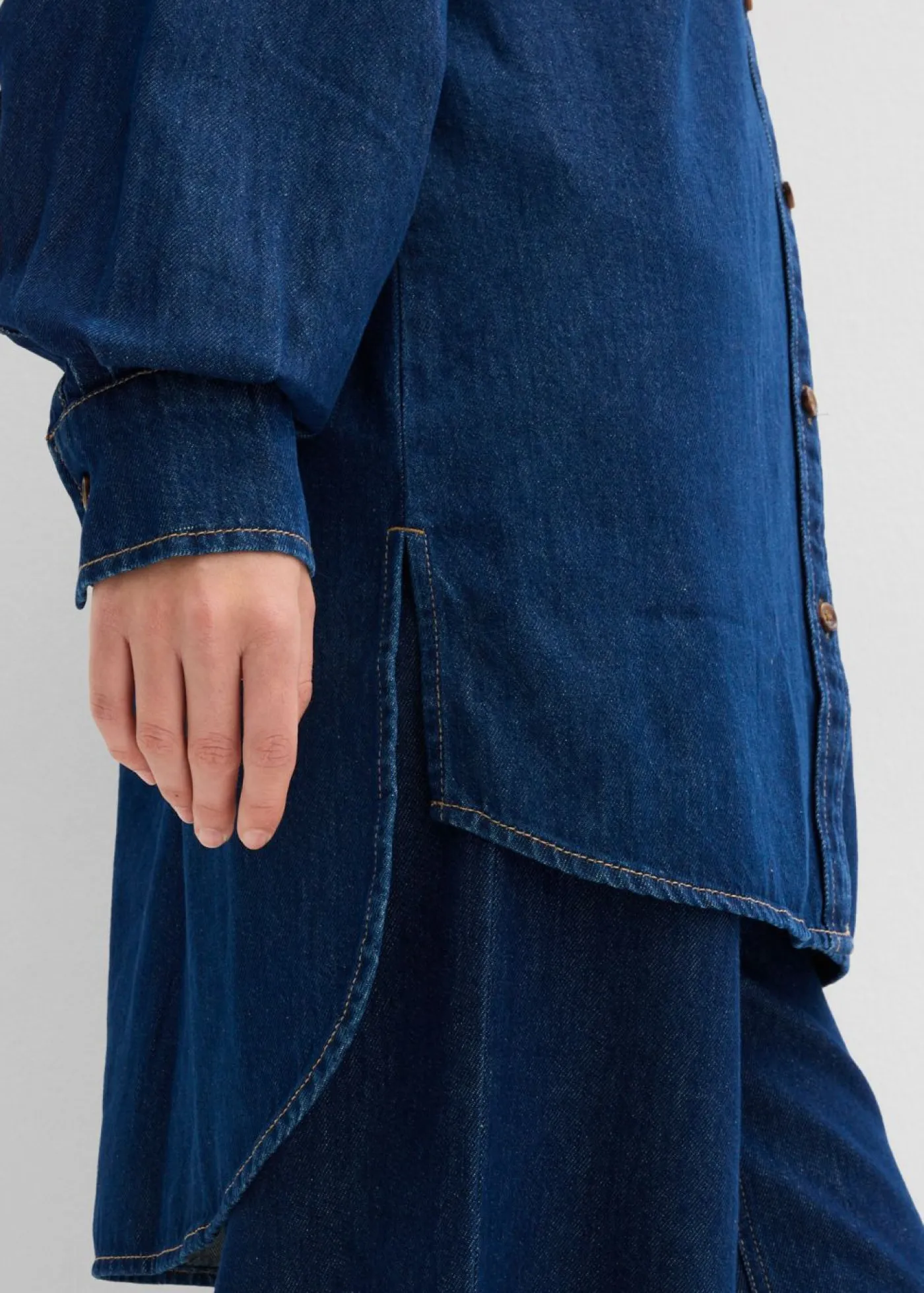 Online Blusa vaquera de tejido vaquero grueso de algodón puro con corte holgado Mujer Camisas Y Blusas