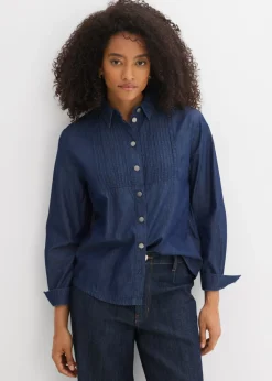 Hot Blusa vaquera holgada de algodón orgánico Mujer Camisas Y Blusas