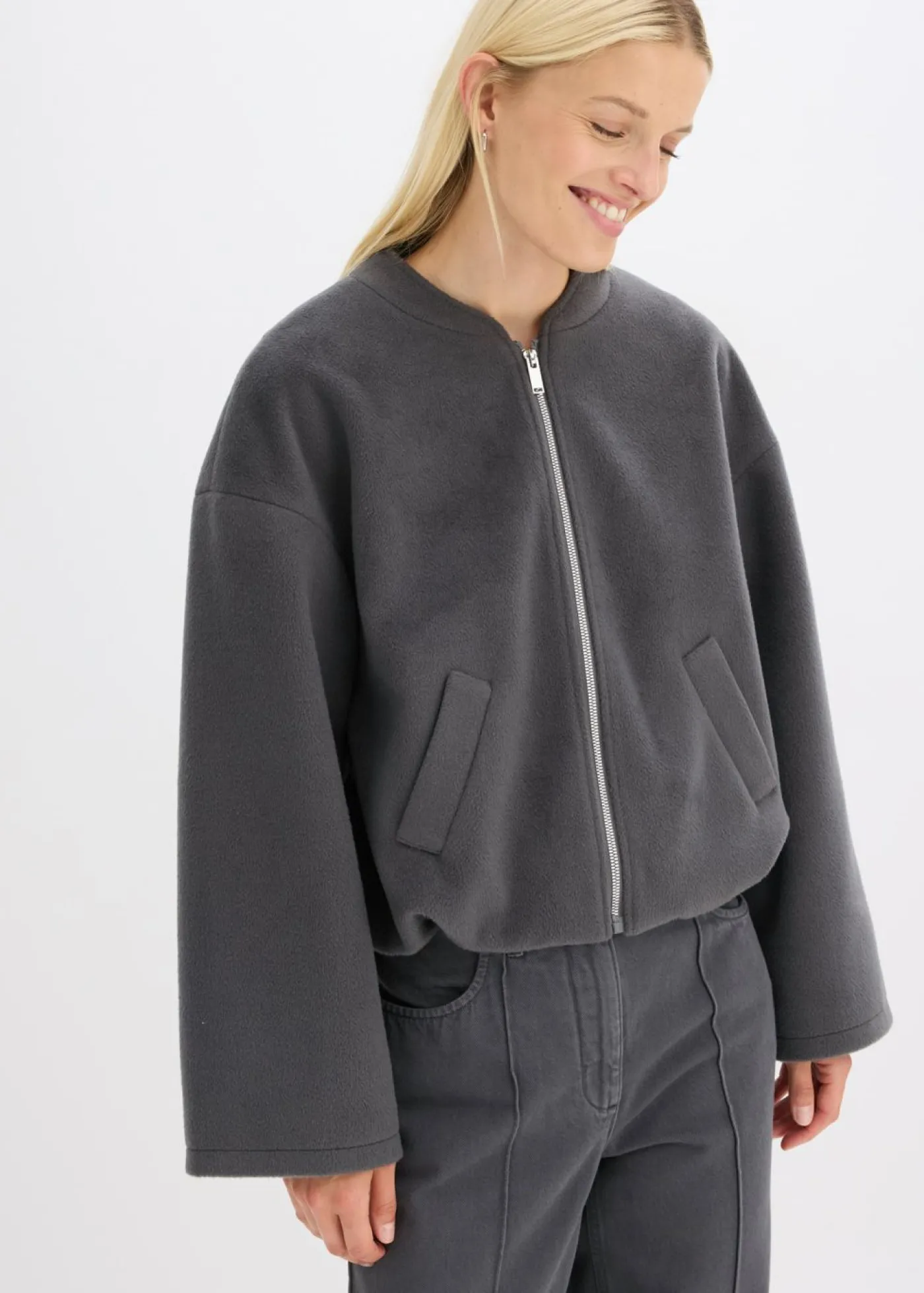 New Blusón con mangas de globo Mujer Esenciales|Chaquetas Y Abrigos