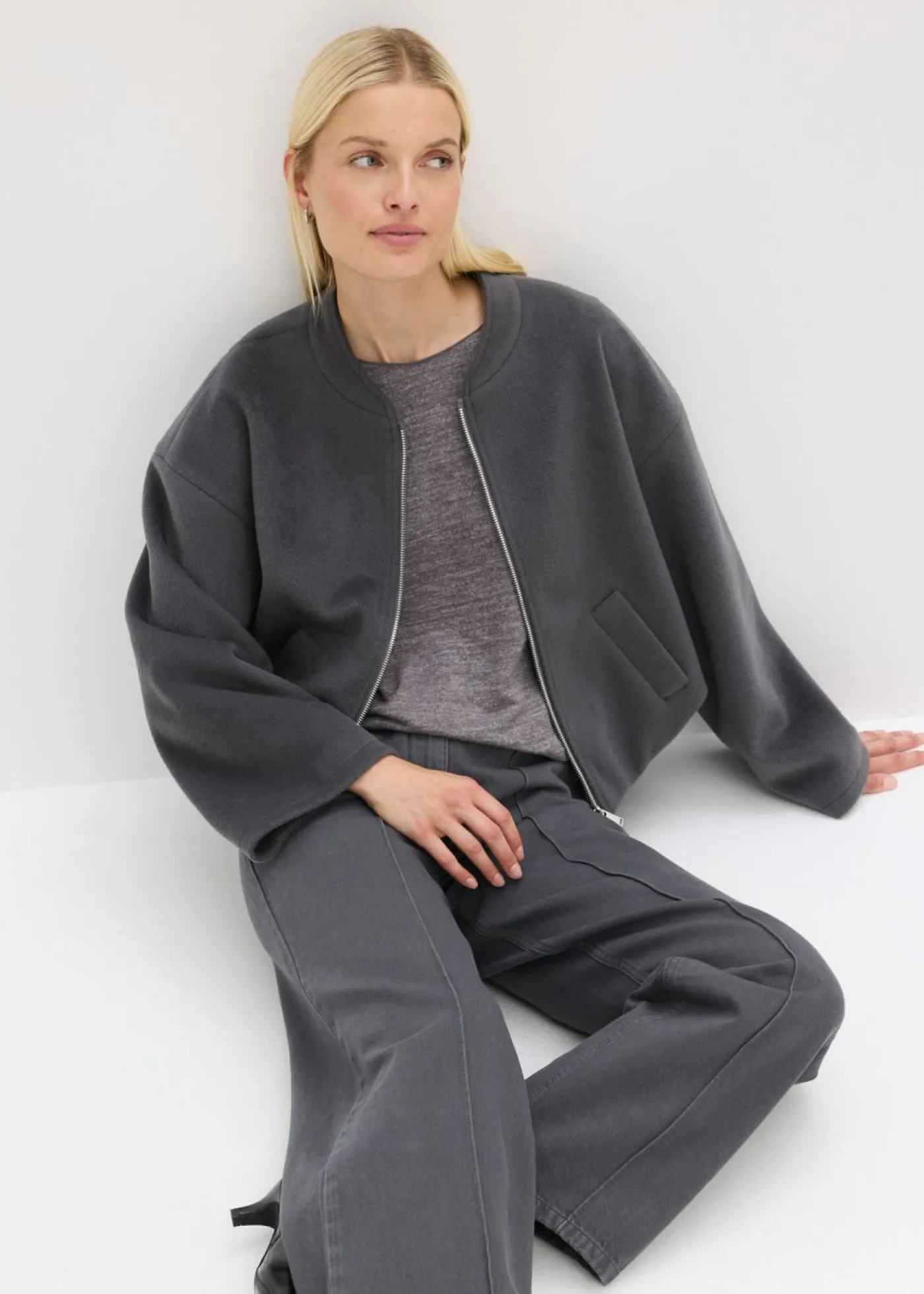 New Blusón con mangas de globo Mujer Esenciales|Chaquetas Y Abrigos