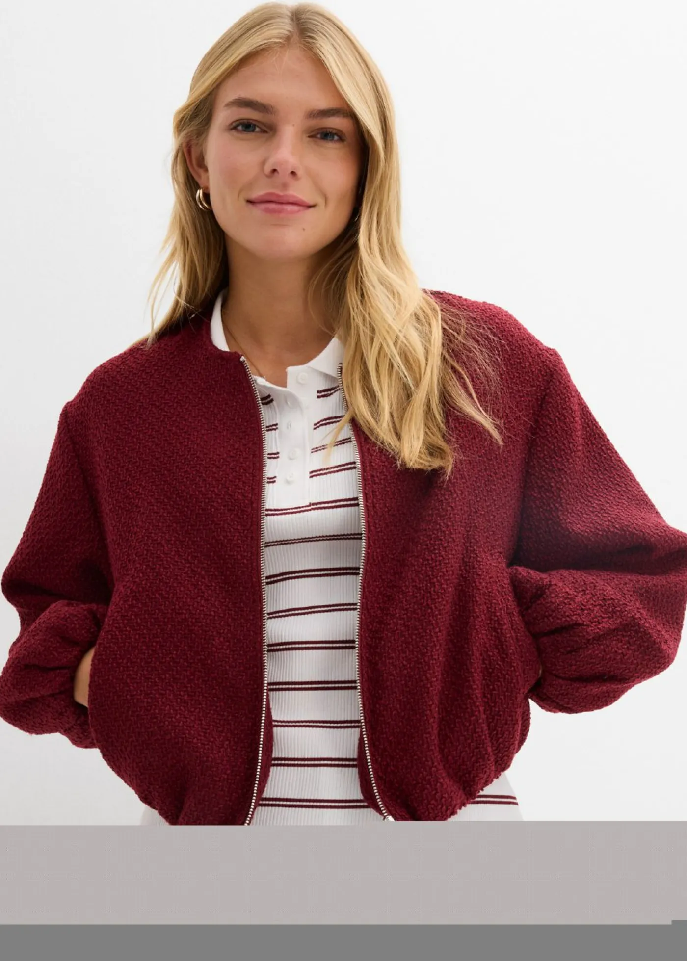 Blusón de bouclé suave Mujer Chaquetas Y Abrigos