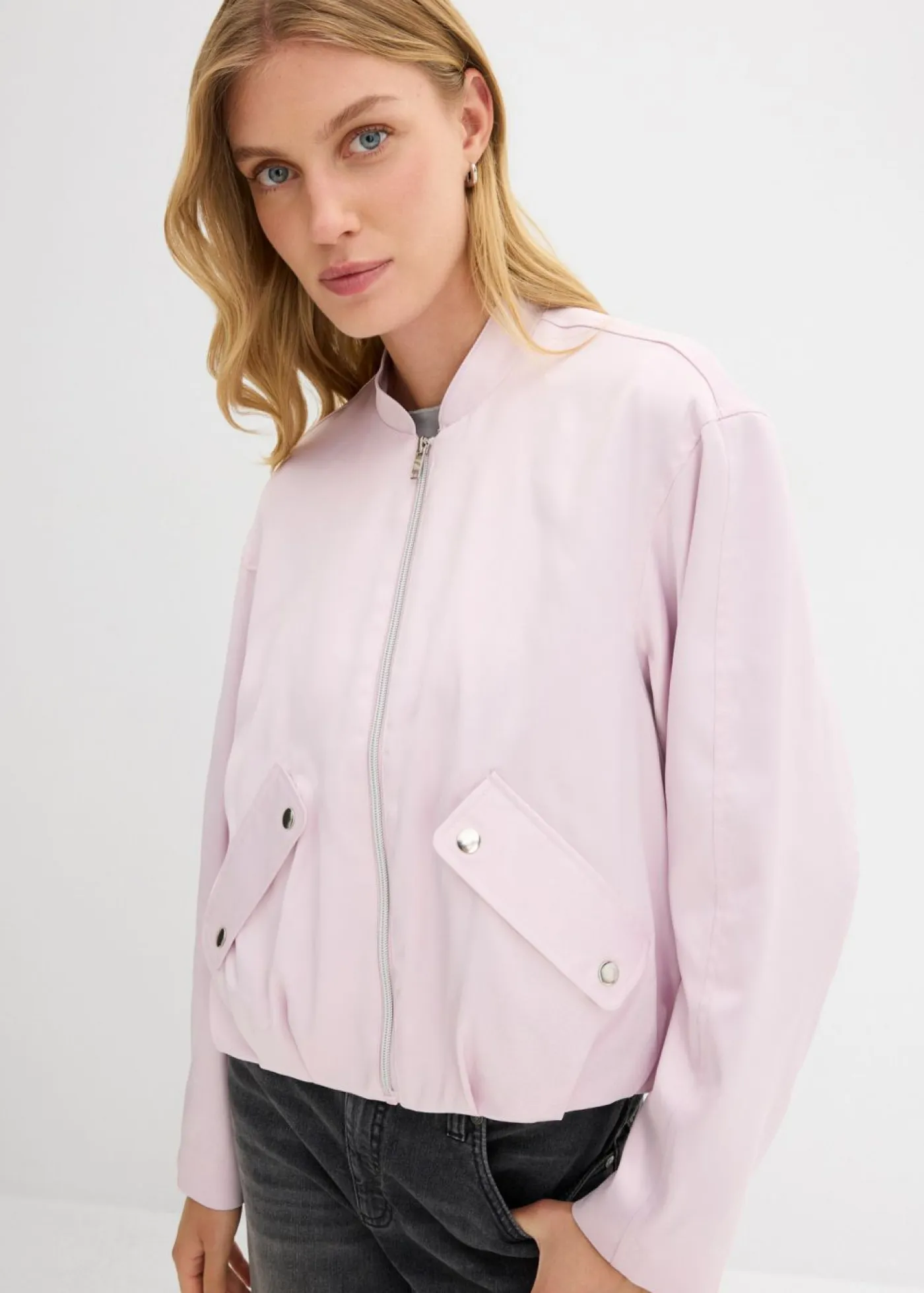 Outlet Blusón suave de mezcla de viscosa brillante Mujer Esenciales|Chaquetas Y Abrigos