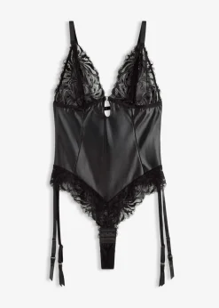 New Body con efecto mojado y tirantes desmontables Mujer Bodies