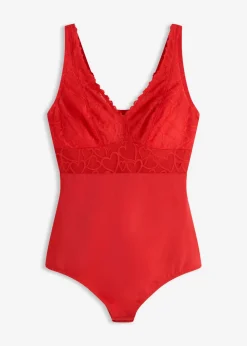 Hot Body con efecto moldeador medio y encaje de corazones Mujer Bodies|Ropa Interior Moldeadora
