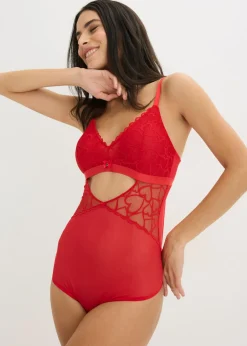 Best Body de tanga con encaje de corazones Mujer Bodies|Lencería