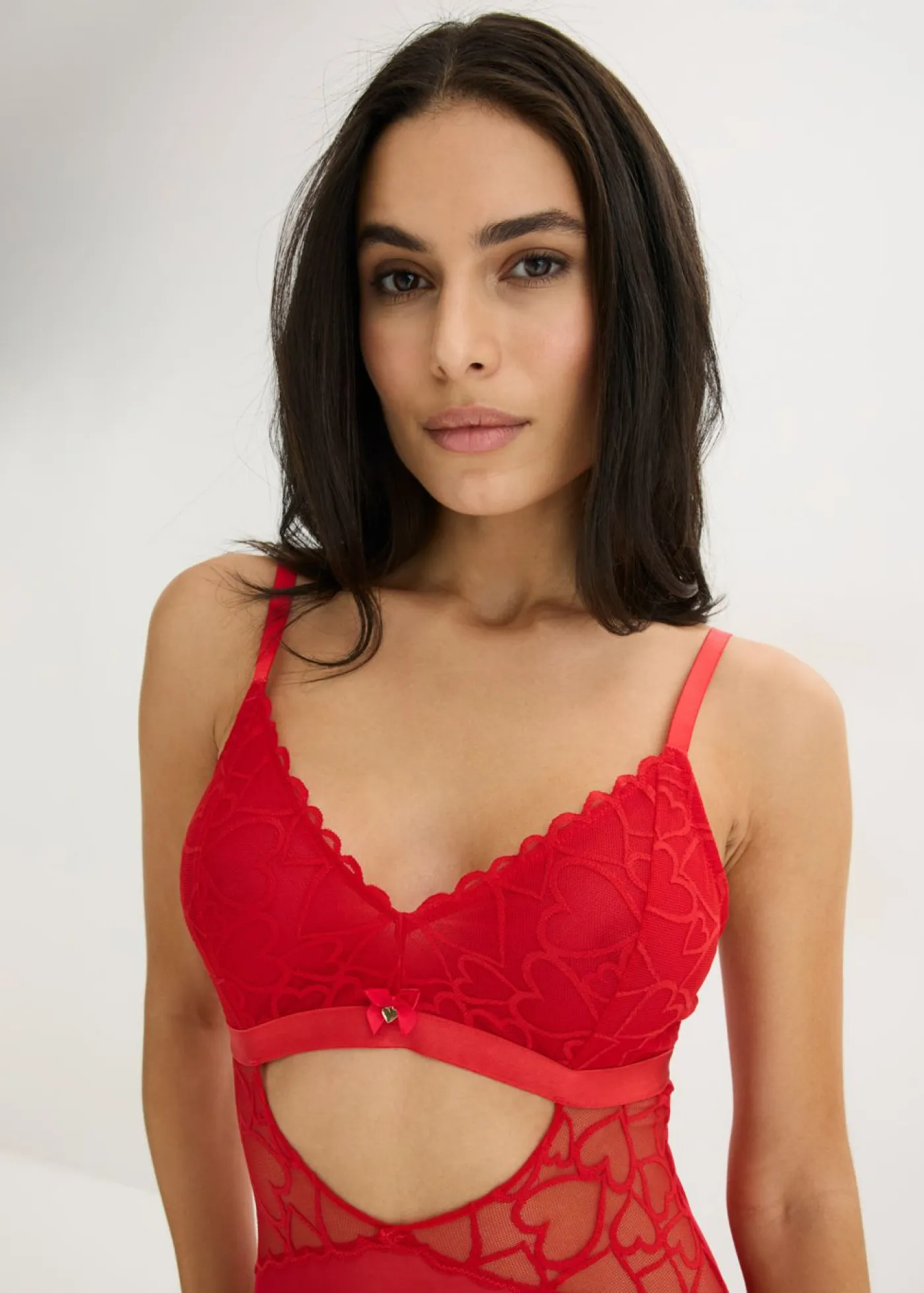 Best Body de tanga con encaje de corazones Mujer Bodies|Lencería