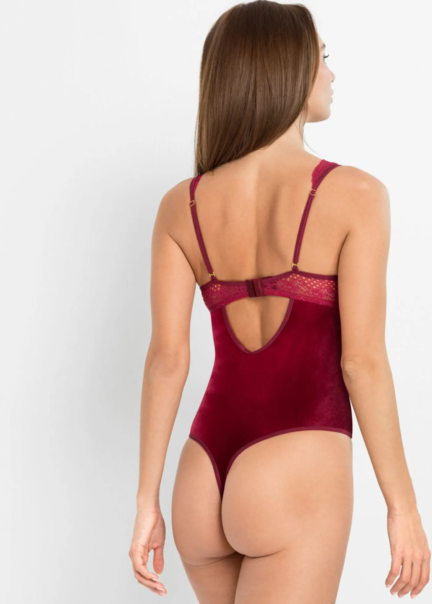 Hot Body de terciopelo con abertura Mujer Bodies|Lencería