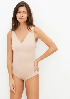Outlet Body sin costuras ni aros con efecto moldeador medio Mujer Sin Costuras|Bodies