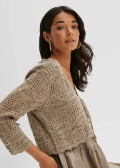 Online Bolero de punto ajour Mujer Jerséis|Ropa De Punto