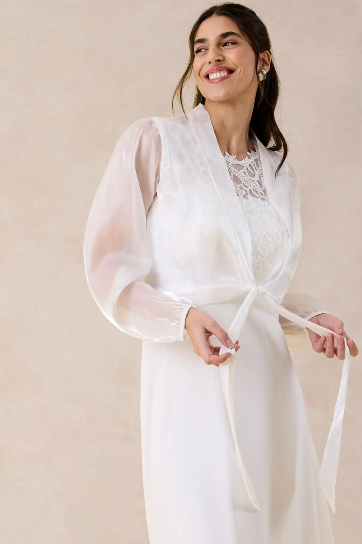 Outlet Bolero de tul fino con detalle de lazo Mujer Chaquetas Y Abrigos|Ropa Elegante