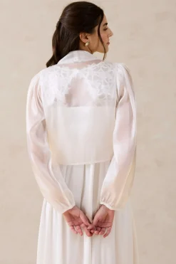 Outlet Bolero de tul fino con detalle de lazo Mujer Chaquetas Y Abrigos|Ropa Elegante