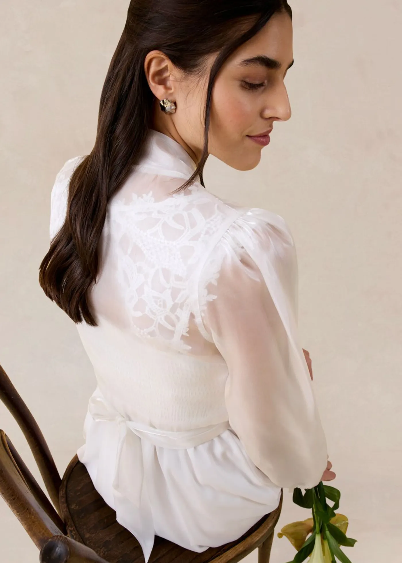 Outlet Bolero de tul fino con detalle de lazo Mujer Chaquetas Y Abrigos|Ropa Elegante