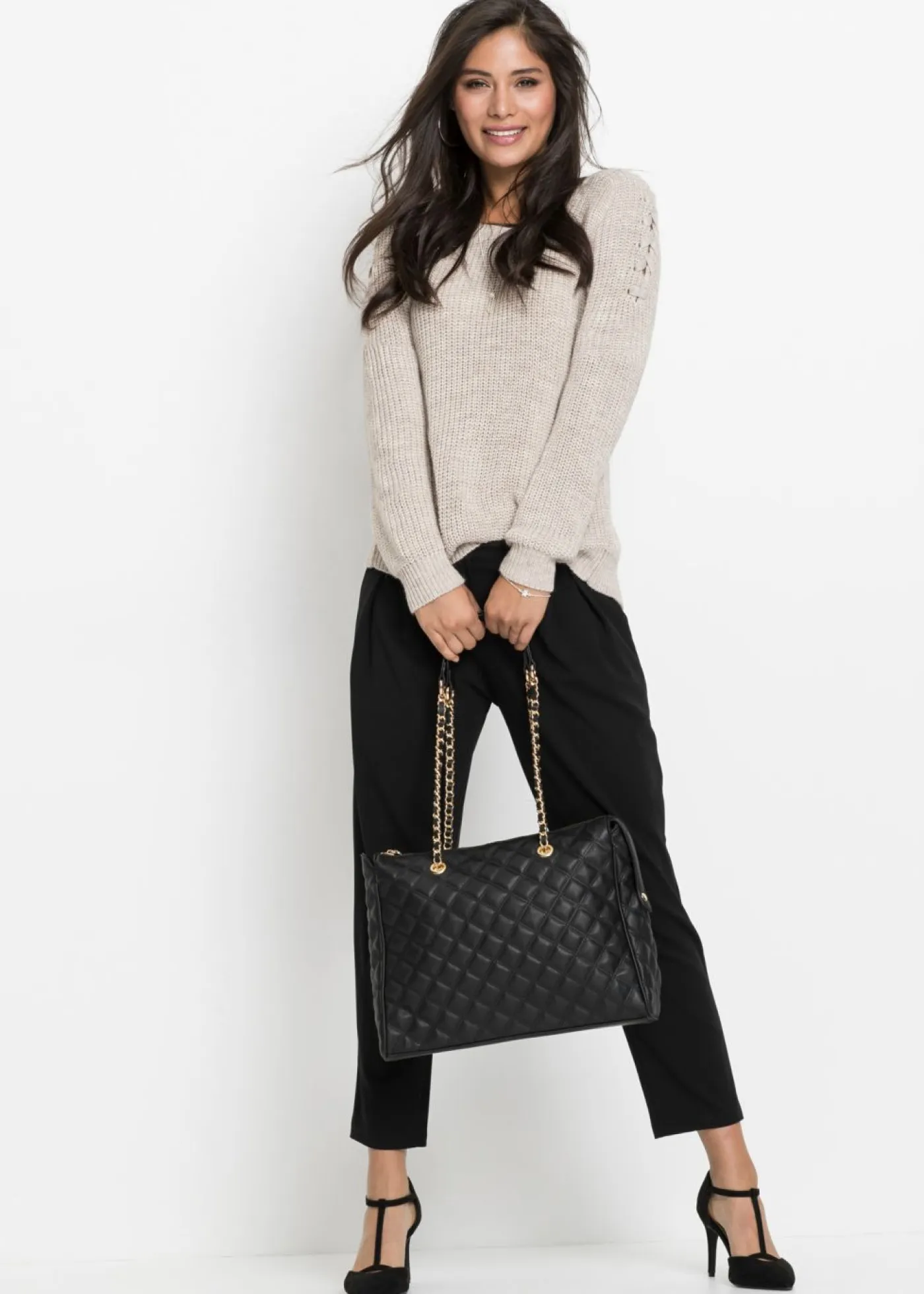 Online Bolso de mano con pespunte decorativo Mujer Bolsos