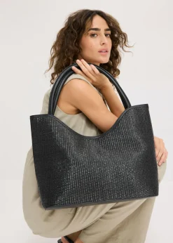 Discount Bolso shopper con aspecto de paja Mujer Bolsos