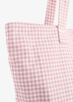 Outlet Bolso tipo shopper de lona con estampado de cuadros vichy Mujer Bolsos