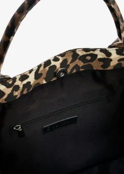 Discount Bolso tipo shopper de lona con estampado de leopardo Mujer Novedades|Bolsos
