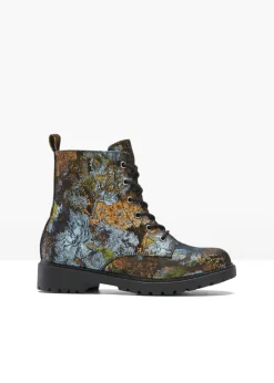 Botas con cordones y estampado de flores Mujer Botines De Nieve·Botas Con Cordones