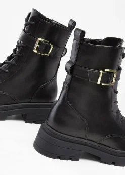 Online Botas con cordones y hebilla Mujer Tendencias·Zapatos Veganos|Botines De Nieve·Botas Con Cordones