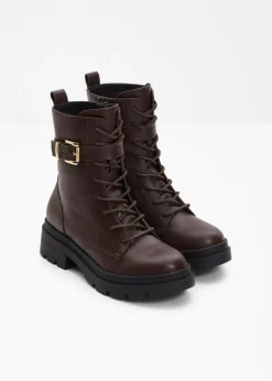Discount Botas con cordones y hebilla Mujer Tendencias·Zapatos Veganos|Botines De Nieve·Botas Con Cordones
