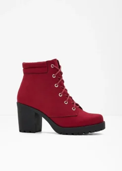 Botas con cordones y tacón ancho Mujer Tendencias·Zapatos Veganos|Botines De Nieve·Botas Con Cordones