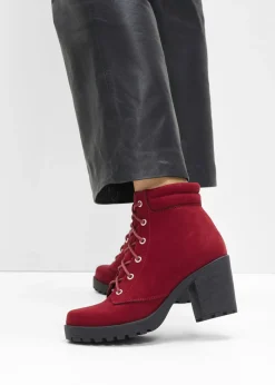 Botas con cordones y tacón ancho Mujer Tendencias·Zapatos Veganos|Botines De Nieve·Botas Con Cordones