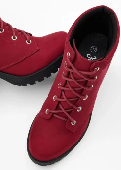 Botas con cordones y tacón ancho Mujer Tendencias·Zapatos Veganos|Botines De Nieve·Botas Con Cordones